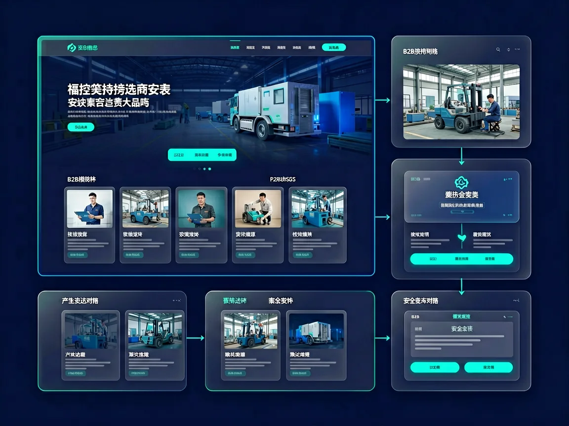 B2B外贸独立站首页推荐结构示意图
